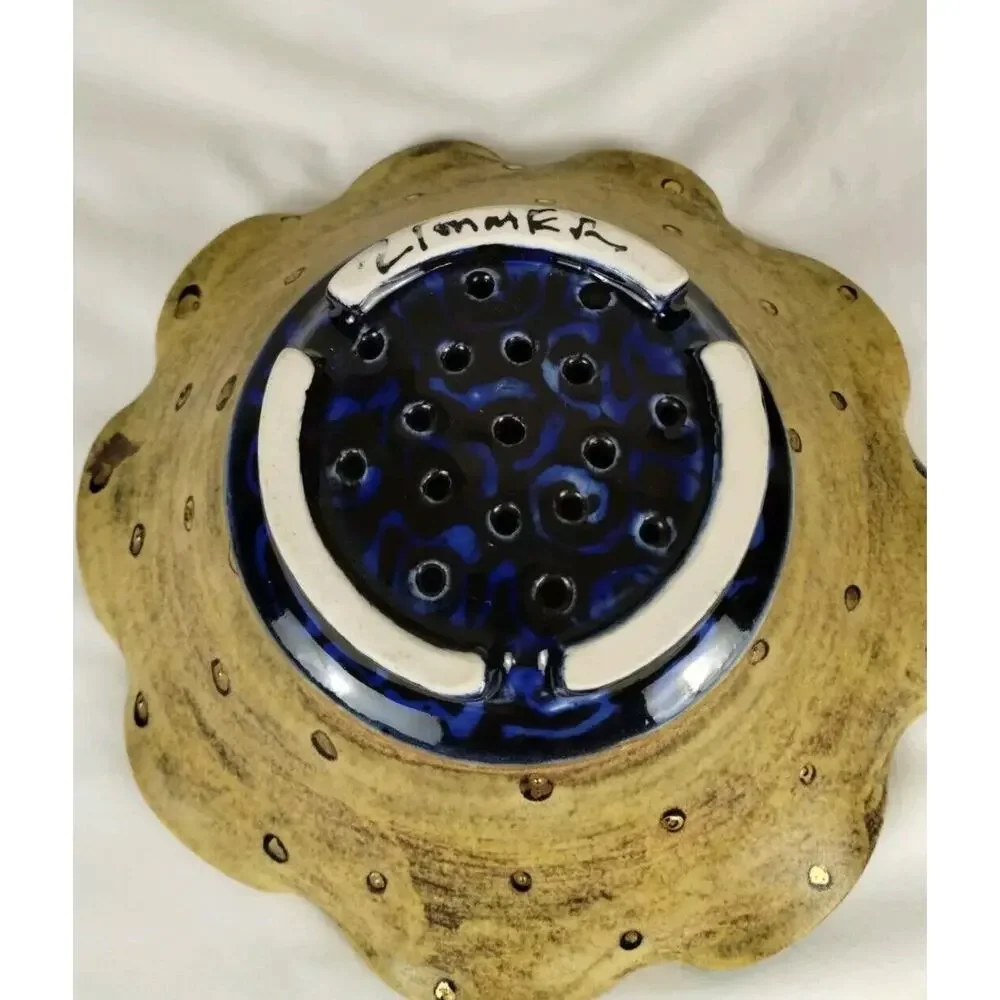 Glazed Stoneware Berry Bowl - Ceramic Colander - Handmade Sieve Pottery